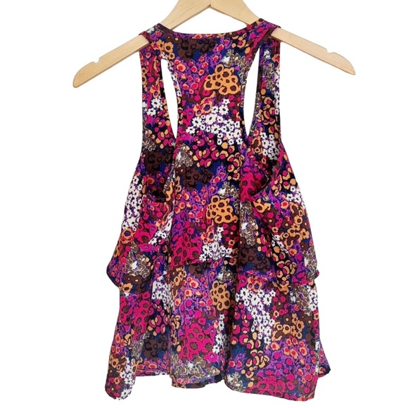 Material Girl Size M Pink, Orange, White, Purple Zip Down Tank Top - Picture 4 of 4